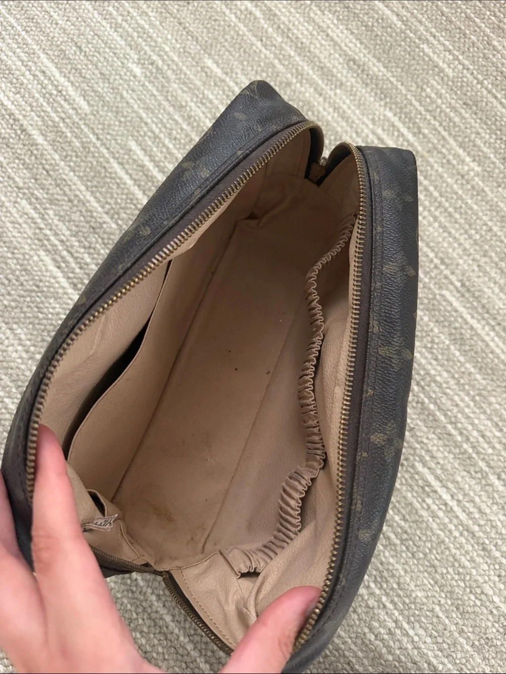 Louis Vuitton Monogram Canvas Pouch - Dark Brown & Tan